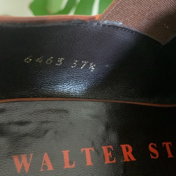 Walter Steiger Vintage Handmade Cognac Leather Slip-On Sz 37.5 Italy Western - Picture 5 of 12